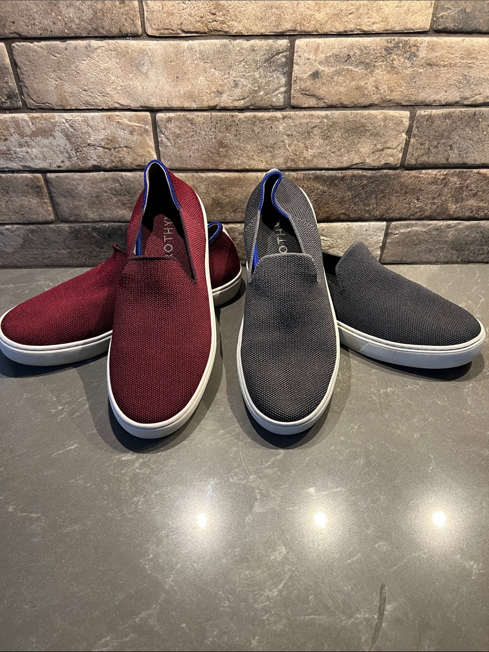 BOGO! Rothy's Slip-On Loafers in Garnet Red and Charcoal
